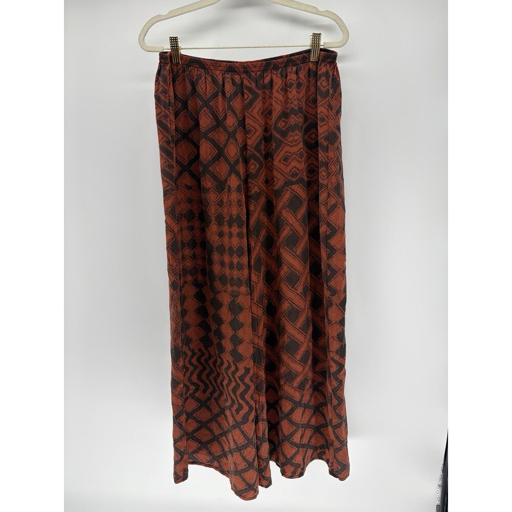NWT URU Silk Afibi Boat Pant Art Elastic Waist USA Boho Tribal Festival OSFM